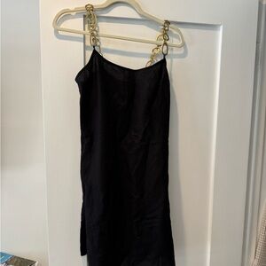 Solid & striped chain embellished dress